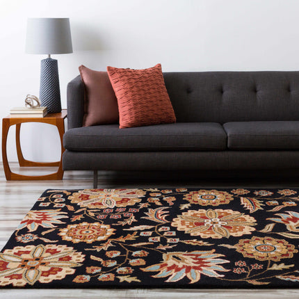 Heaters Black Floral Wool Carpet Rugs TriadCommerceInc