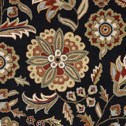 Heaters Black Floral Wool Carpet Rugs TriadCommerceInc