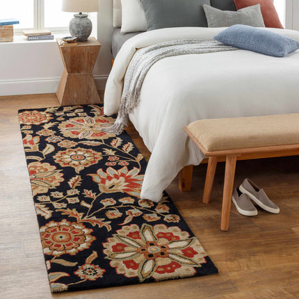 Heaters Black Floral Wool Carpet Rugs TriadCommerceInc