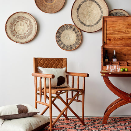 Binga Patterned Brown & Natural Wall Art Wall Basket TriadCommerceInc