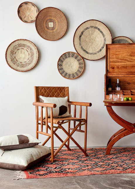 Binga Patterned Brown & Natural Wall Art Wall Basket TriadCommerceInc