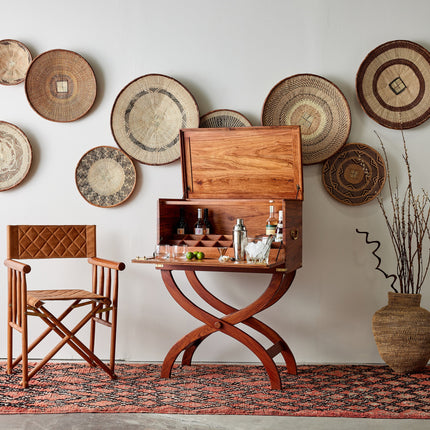 Binga Patterned Brown & Natural Wall Art Wall Basket TriadCommerceInc