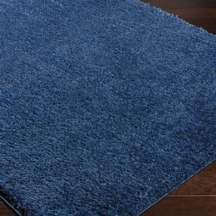 Faina Solid Dark Blue Shag Rug Washable Rugs TriadCommerceInc