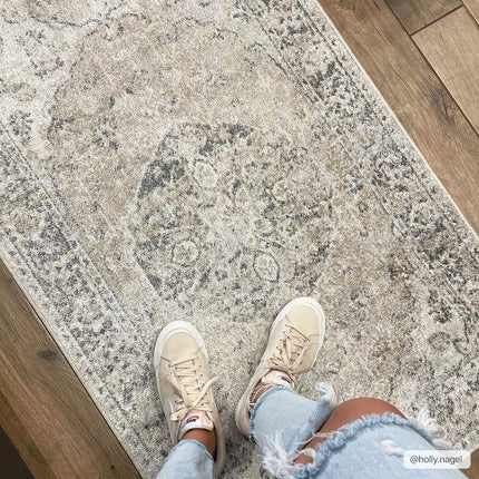 Rudo Beige Flat Pile Washable Rug Rugs TriadCommerceInc