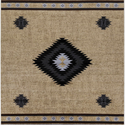 Buckhaven Brown Aztec Carpet Rugs TriadCommerceInc 1'10" x 2'11" Rectangle