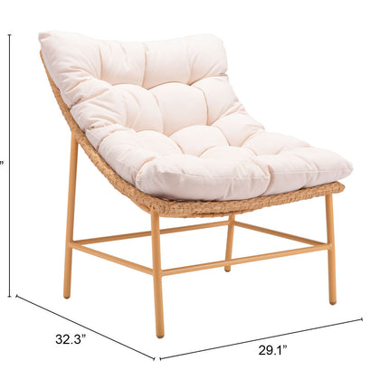 Merilyn Accent Chair Beige & Natural Seating TriadCommerceInc   