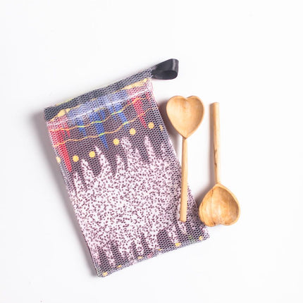 Olive Wood Heart Teaspoon Pair Kitchen & Dining TriadCommerceInc   