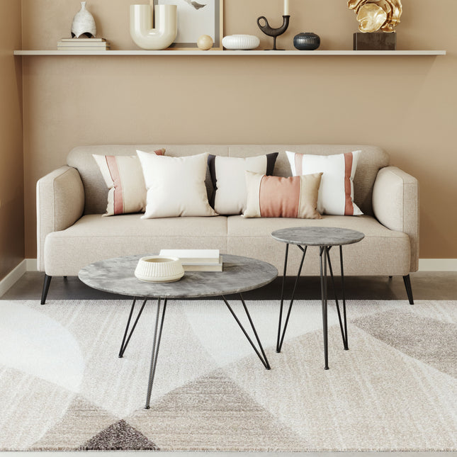 Kerris Coffee Table Set (2-Piece) Gray & Black Coffee Tables TriadCommerceInc   
