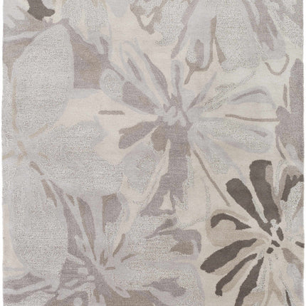 Ilfeld Athena Gray Floral Wool Rug Rugs TriadCommerceInc 5' x 8' Rectangle