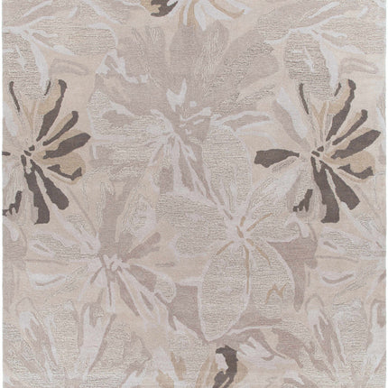 Ilfeld Athena Gray Floral Wool Rug Rugs TriadCommerceInc 7'6" x 9'6" Rectangle