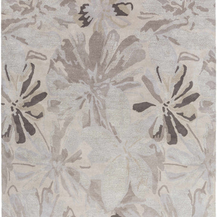 Ilfeld Athena Gray Floral Wool Rug Rugs TriadCommerceInc 8' x 11' Rectangle