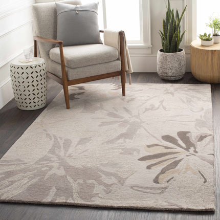 Ilfeld Athena Gray Floral Wool Rug Rugs TriadCommerceInc