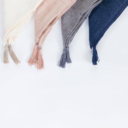 Stone Washed Linen Tasseled Napkins Cloth Napkins TriadCommerceInc   