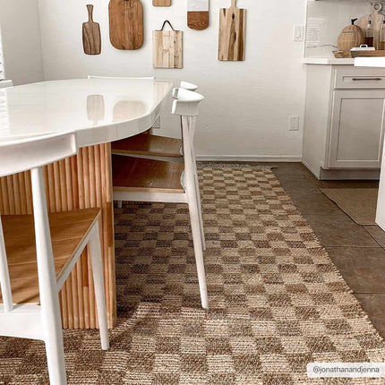 Ionut Checkered Jute Area Rug Rugs TriadCommerceInc