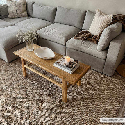 Ionut Checkered Jute Area Rug Rugs TriadCommerceInc