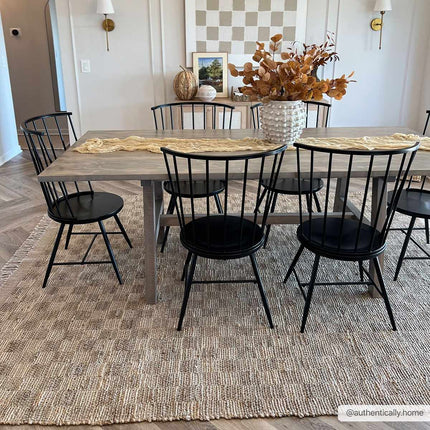 Ionut Checkered Jute Area Rug Rugs TriadCommerceInc