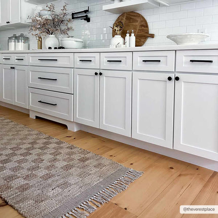 Ionut Checkered Jute Area Rug Rugs TriadCommerceInc