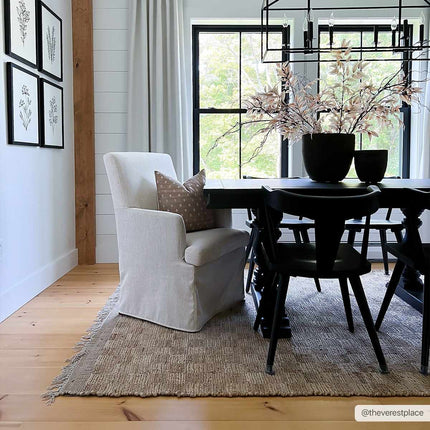 Ionut Checkered Jute Area Rug Rugs TriadCommerceInc