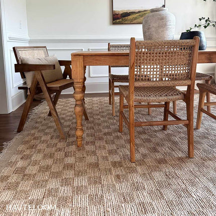 Ionut Checkered Jute Area Rug Rugs TriadCommerceInc 2' x 3' Rectangle
