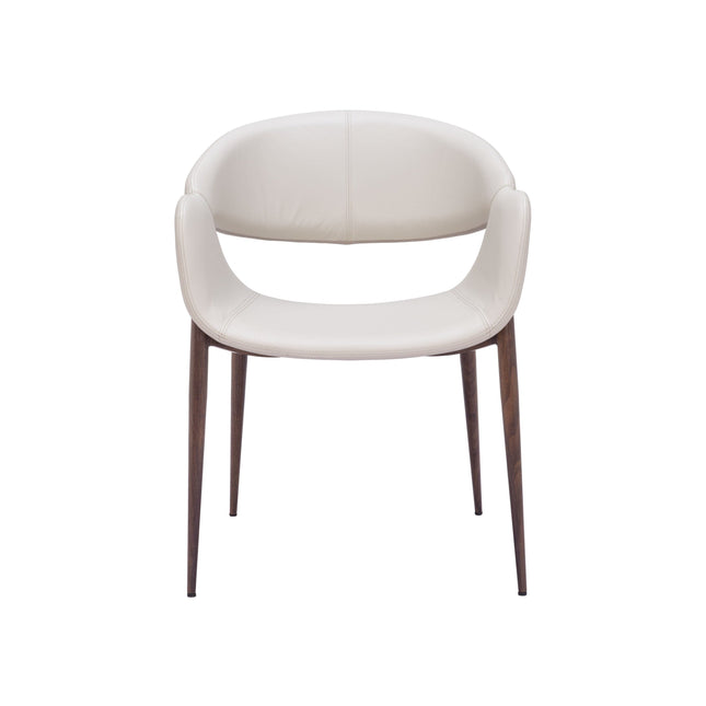 Limay Dining Chair (Set of 2) Beige & Walnut Chairs TriadCommerceInc   