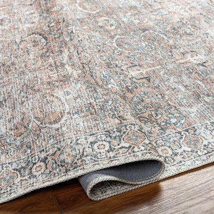 Tan Jill Vintage Washable Area Rug - Clearance Rugs TriadCommerceInc