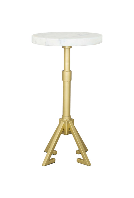 Maurice Side Table White & Gold Side Tables TriadCommerceInc   
