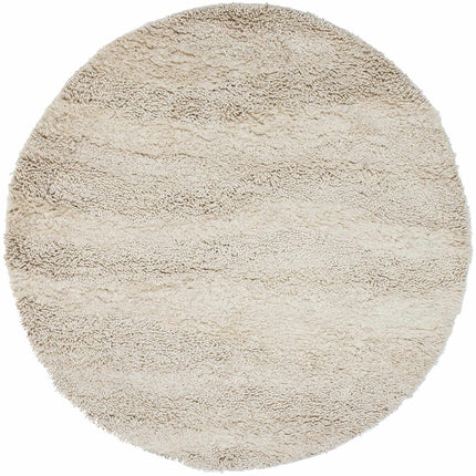 Kettering Solid Cream Wool Shag Rug Rugs TriadCommerceInc 8' Round