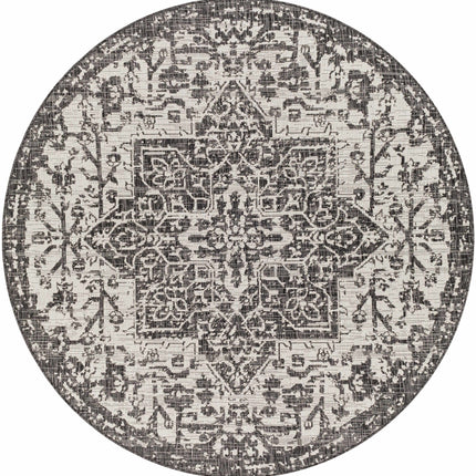 Charcoal Kilmacolm Indoor & Outdoor Rug - Clearance Rugs TriadCommerceInc 6'7" Round