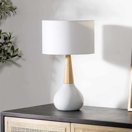 Baugo White Ceramic Table Lamp Table Lamps TriadCommerceInc