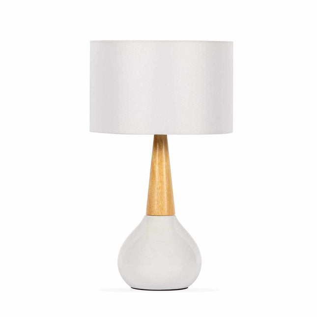 Baugo White Ceramic Table Lamp Table Lamps TriadCommerceInc