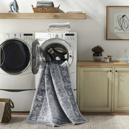 Rosman Black Tumble Dry Washable Rug - Promo Rugs TriadCommerceInc