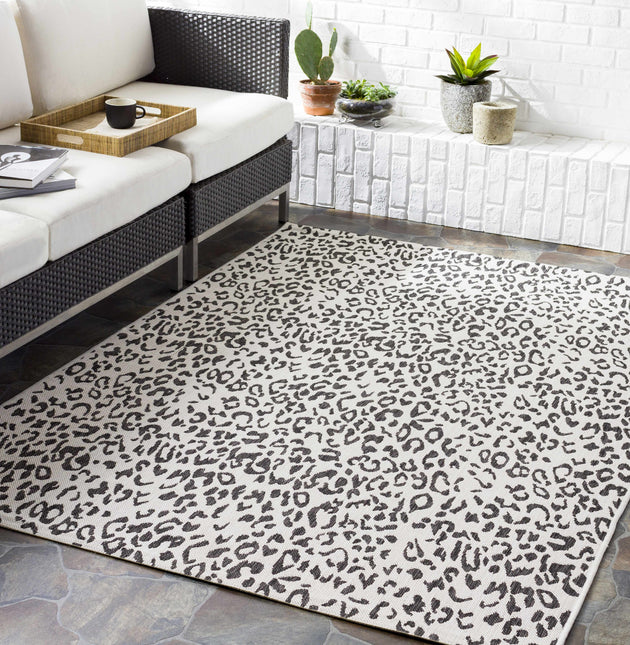 Alderbury White Leopard Print Rug Rugs TriadCommerceInc
