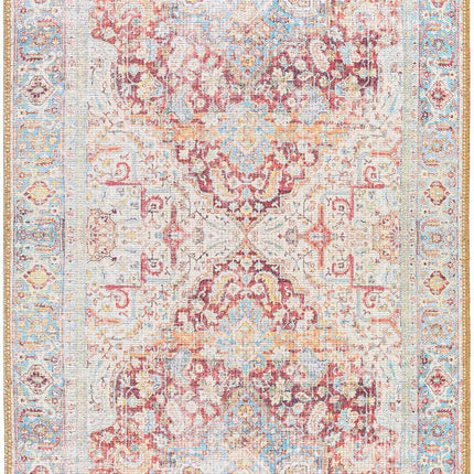Cream Rust Leeston Vintage Washable Area Rug - Clearance Rugs TriadCommerceInc 2'7'' x 7'3'' Runner
