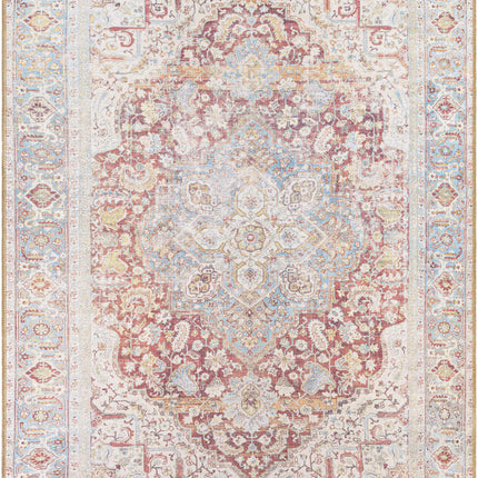Cream Rust Leeston Vintage Washable Area Rug - Clearance Rugs TriadCommerceInc * 5'3" x 7' Rectangle