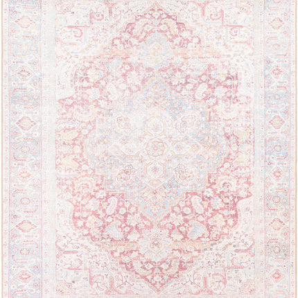 Cream Rust Leeston Vintage Washable Area Rug - Clearance Rugs TriadCommerceInc 7'6'' x 9'6'' Rectangle