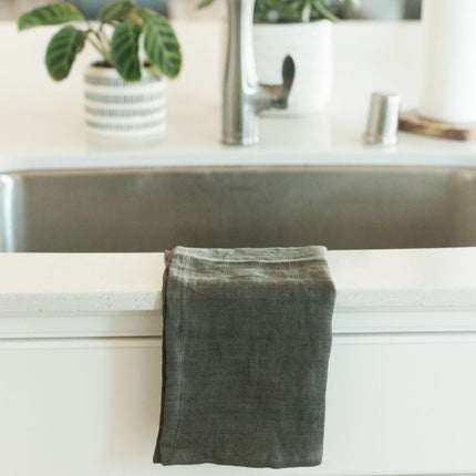 Stone Washed Linen Tea Towel Default TriadCommerceInc   