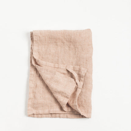 Stone Washed Linen Tea Towel Default TriadCommerceInc Blush  