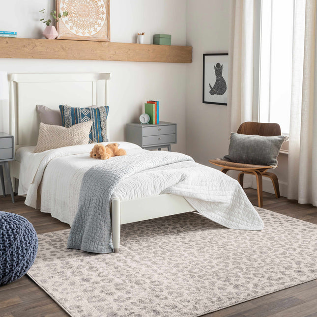 Beige Liversedge Leopard Print Area Rug Rugs TriadCommerceInc