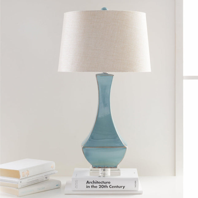 Fischer Traditional Teal Table Lamp Lighting TriadCommerceInc