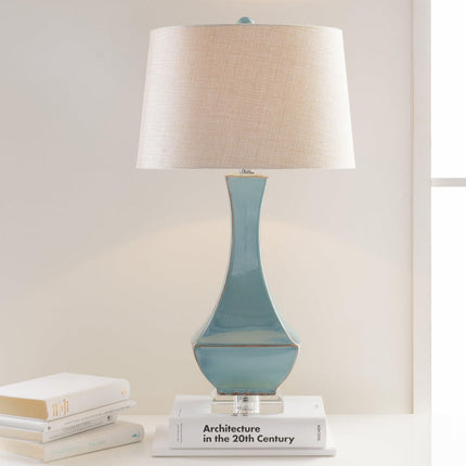 Fischer Traditional Teal Table Lamp Lighting TriadCommerceInc 30.5"H x 16"W x 16"D