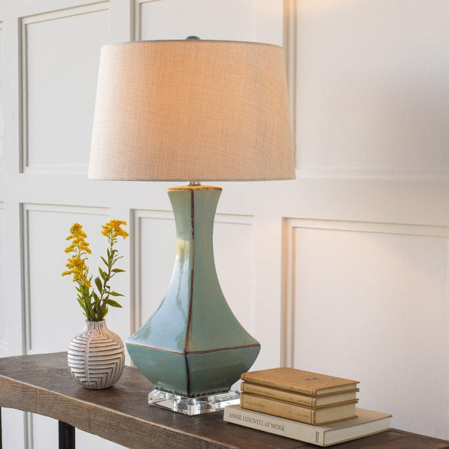 Fischer Traditional Teal Table Lamp Lighting TriadCommerceInc