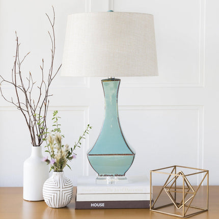 Fischer Traditional Teal Table Lamp Lighting TriadCommerceInc
