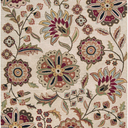 Longford Beige Floral Wool Carpet Rugs TriadCommerceInc 5' x 8' Rectangle