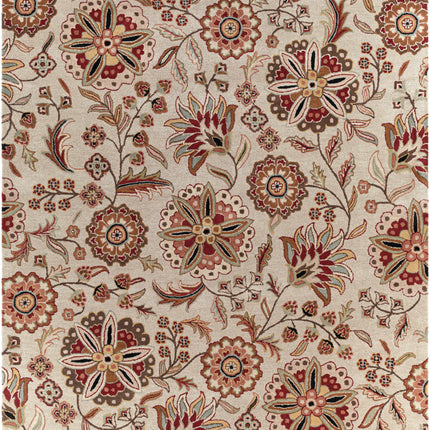 Longford Beige Floral Wool Carpet Rugs TriadCommerceInc 7'6" x 9'6" Rectangle