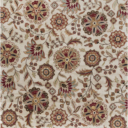 Longford Beige Floral Wool Carpet Rugs TriadCommerceInc 8' x 11' Rectangle