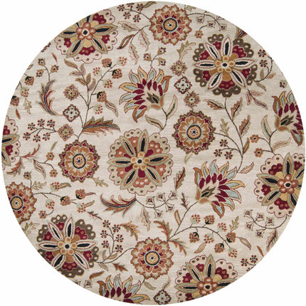 Longford Beige Floral Wool Carpet Rugs TriadCommerceInc 8' Round