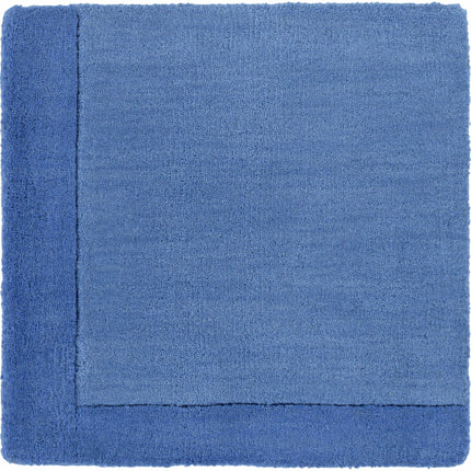 Macedon Blue Bordered Wool Rug Rugs TriadCommerceInc