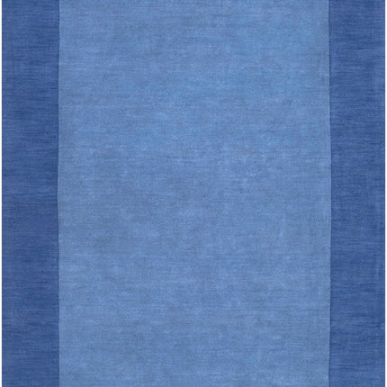 Macedon Blue Bordered Wool Rug Rugs TriadCommerceInc * 5' x 8' Rectangle