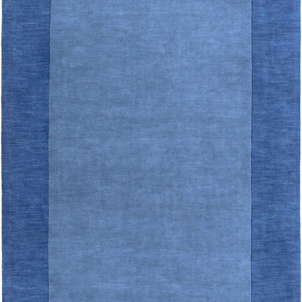 Macedon Blue Bordered Wool Rug Rugs TriadCommerceInc 6' x 9' Rectangle