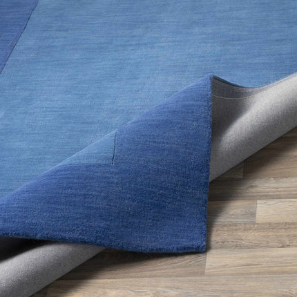Macedon Blue Bordered Wool Rug Rugs TriadCommerceInc